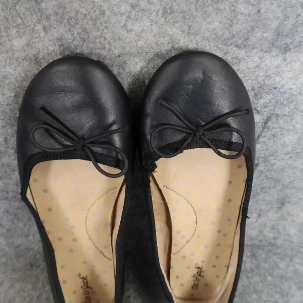 Cat & Jack Shoes Girls 1 Ballet Flats Slip On Bow Black Casual Classic Kids